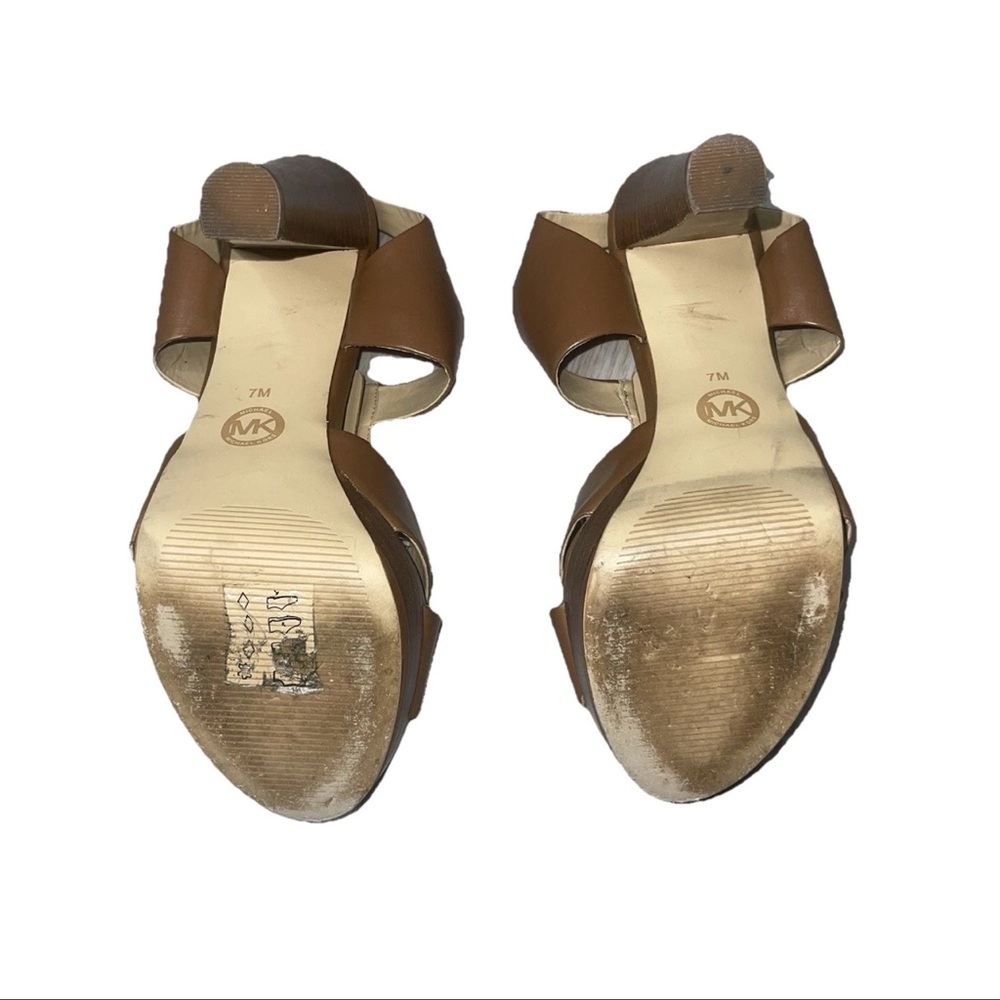 Michael Kors Platform Wedge Heels 7 Boho Sexy Neutral Minimal Romantic Natural - Picture 5 of 7
